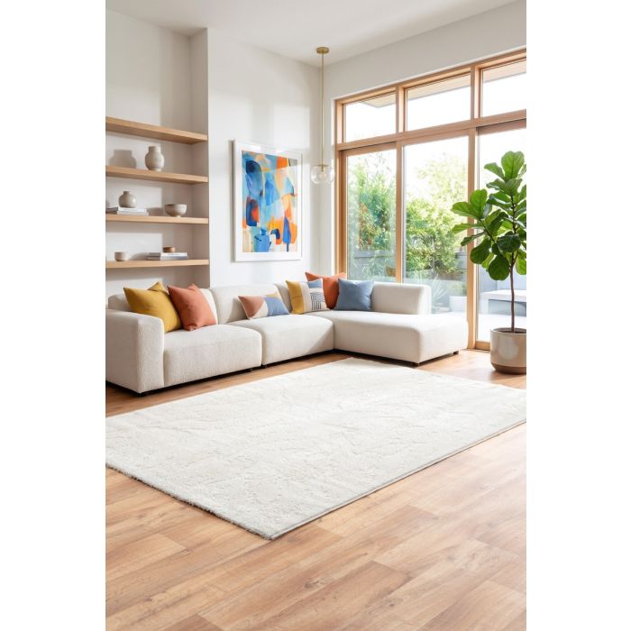 Cinar Carpets Liva F032A - Vloerkleed Crème - 13 mm