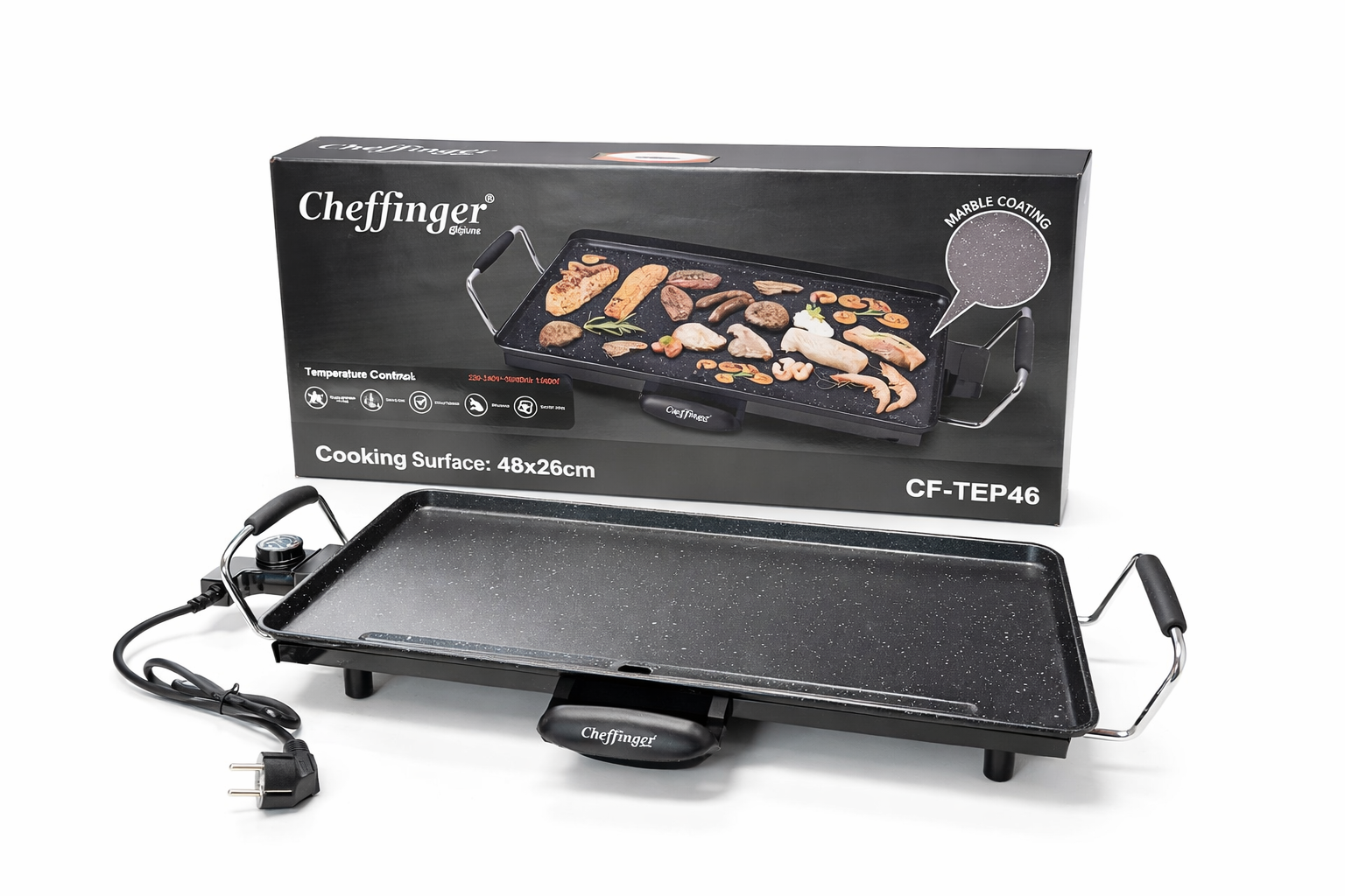 Cheffinger Teppanyaki Grill Plate - 46cm - 1360W - Gourmet - Table Grill