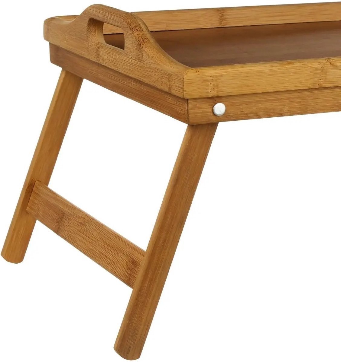 Kadirelli - Ontbijt op bed tafeltje/dienblad rechthoekig 52x27 cm bamboe - Serveerbladen, dienbladen &amp; keukenbenodigdheden - TEKZEN