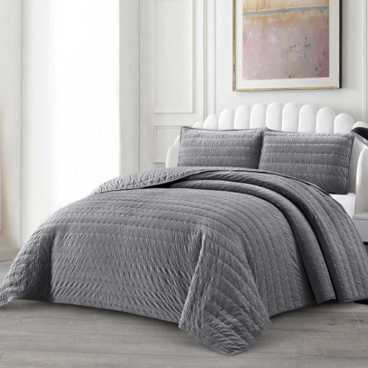 Lavella Bade Bedsprei Set 3-delig, Grijs, 250x240cm – bedspreiset