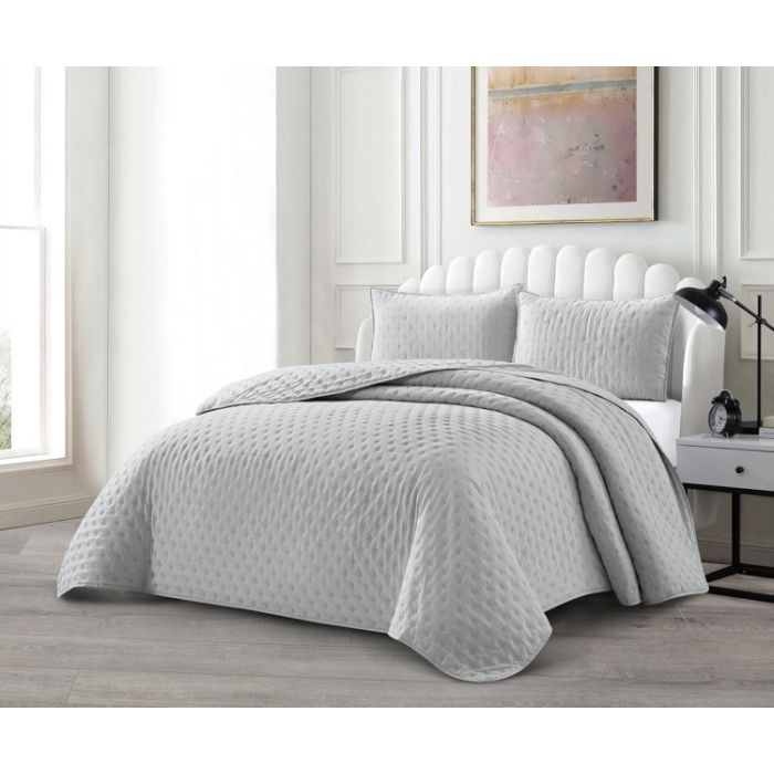 Lavella Deren Bedsprei Set, 3-delig, Grijs, 240x250 cm – bedspreiset