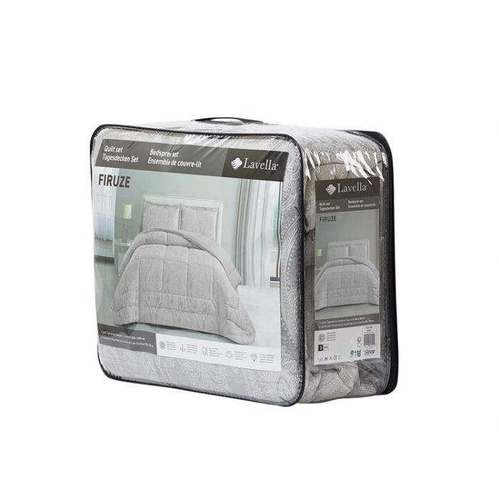 Lavella Firuze Bedsprei Set 3-delig, Grijs, 260x240cm – foto 3