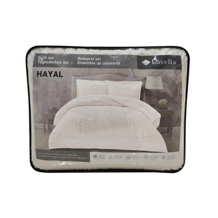 Lavella Hayal Bedsprei Set, 3-delig, Wit, 260x240 cm – foto 2