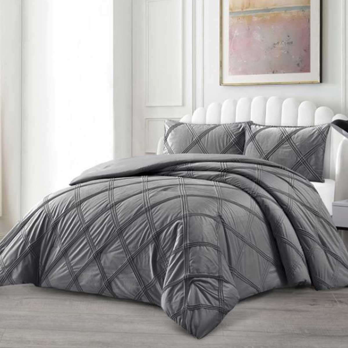 Lavella Lara Bedsprei Set 3-delig, Grijs, 250x240cm – bedspreiset