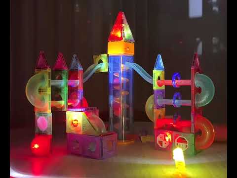 Multistore Magnetische Knikkerbaan Bouwset - 134-delig - Met Lichtgevende Blokken
